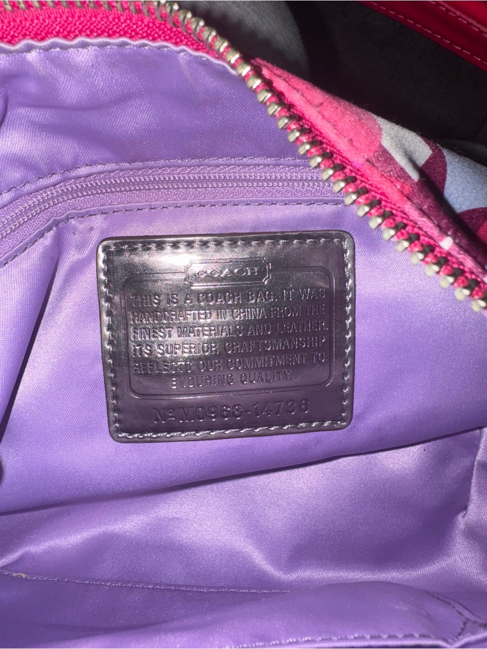 Coach Pink Multi-Pattern Shoulder Bag - Picture 4 of 7